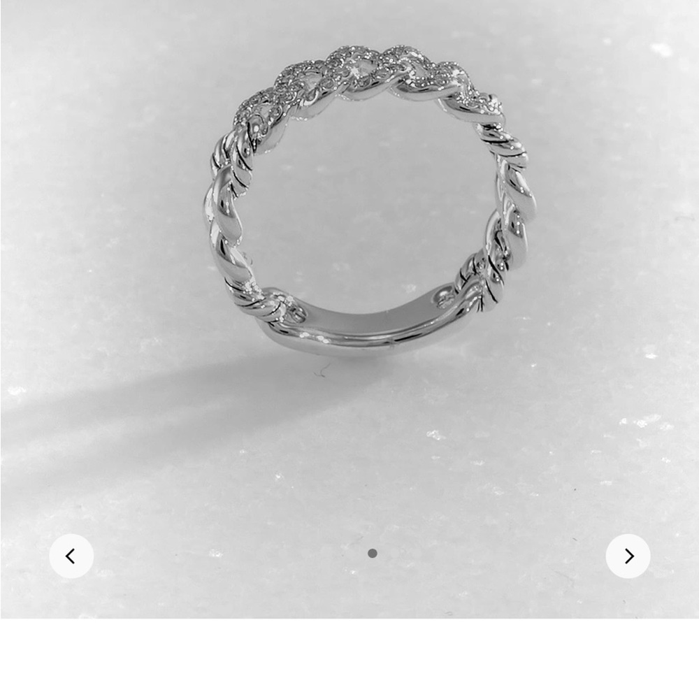 David Yurman Belmont Curb Link Band Ring Sterling Silver Diamonds - Picture 11 of 14